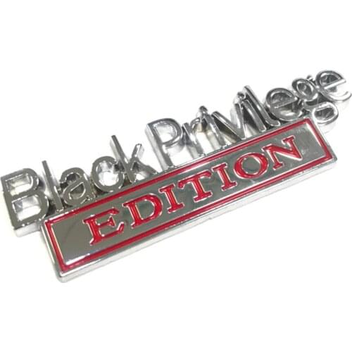 Universal 10x3cm Black Privilege Edition For Car Truck 3D Letter Fender Emblem Badge Sticker Decal Trim