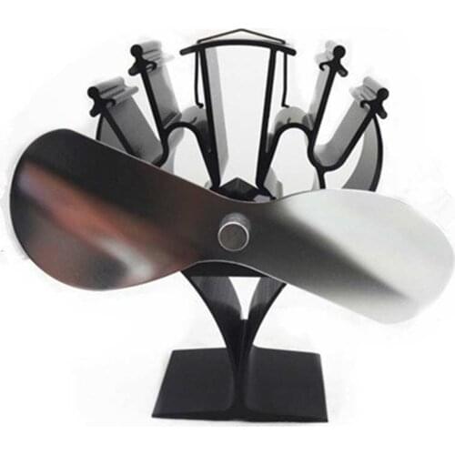 VODA New Fireplace Two Blades Heat Powered Stove Fan For Wood/Log Burner Quiet Eco Friendly Indoor Heat Distribution Stove Fan