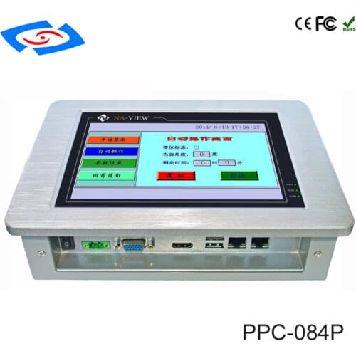 High Quality 8.4" Embedded Fanless Panel PC With XP/Win7/Win8/Win10/Linux System Support 3G Modem For School Education Mini PC