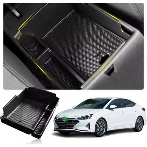 Car Armrest Storage Box for Hyundai Elantra 2019 2020 Central Control Storage Box Auto Interior Accessories Black