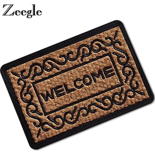 Zeegle Welcome Mat Home Entrance Doormat Floor Rug Rubber Doormat Outdoor Rugs Anti-slip Hallway Rugs Absorption Bathroom Rugs