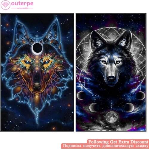 Animal Wolf DIY 5D Diamond Painting Kits For Adults Full Drill Embroidery Paintings Cross Stitch Arts Crafts For Home Wall Decor