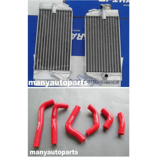 02 03 04 Aluminum Radiator AND RED Silicone hose for Honda CRF450R CRF450