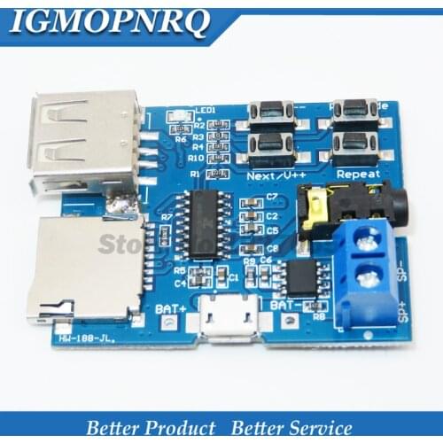 1pcs MP3 Lossless Decoding Board Audio Module With Amplifier TF Card U Disk MP3 Format Music Module Decod Board