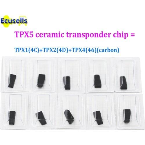 10pcs/lot CAR KEY CHIP TPX5 3 in 1 For JMA Ceramic chip TRANSPONDER cloner CHIP = TPX1(4C) + TPX2(4D) + TPX4(46) (carbon)