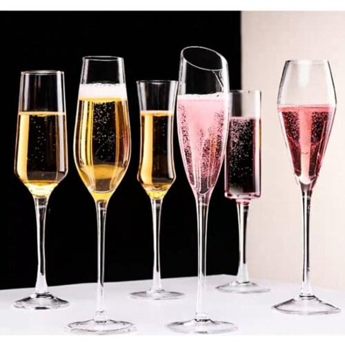 100-200ml Goblet Champagne Glass Unleaded Crystal Wine Glass Cup Sweet Wine Glass Sparkling Wine Glass Bar Family Drink Glass