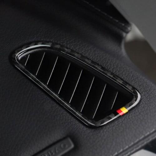 2pcs Car Carbon Fiber Air Condition Air Vent Outlet Cover Decorative Trim For Mercedes Benz C Class W205 C180 C200 C300 GLC260