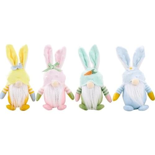 4 Pcs Easter Gnomes Bunny Decoration Dwarf Faceless Doll Plush Rabbit Doll Kids Plush Home Party Decorations Kids Toys