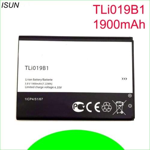 ISUNOO 1900mAh Battery TLi019B1 For Alcatel one touch OT991 991D 992D 916D 6010 Mobile Phone Batterie