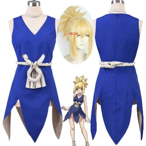 Anime Dr. Stone amber Kohaku Cosplay Costumes Halloween Christmas Party Clothing Kohaku uniforms cosplay yellow wigs Accessorie