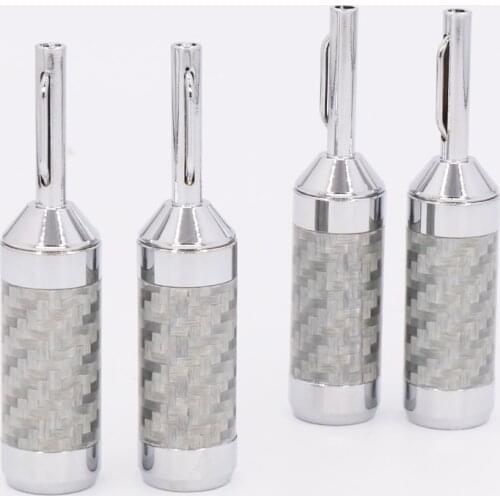 Audiocrast 4pcs/8PCS/16PCS Hifi Banana Jack High Quality Carbon Fiber Rhodium Plated Speaker Cable Banana Plug