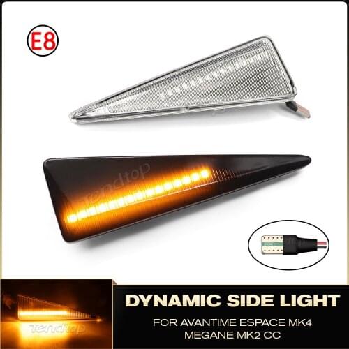 For Renault MK4 Vel Satis Wind Avantime Megane 2 Scenic 2 Espace 4 Car Dynamic LED Side Light Sequential Turn Signal Marker Lamp