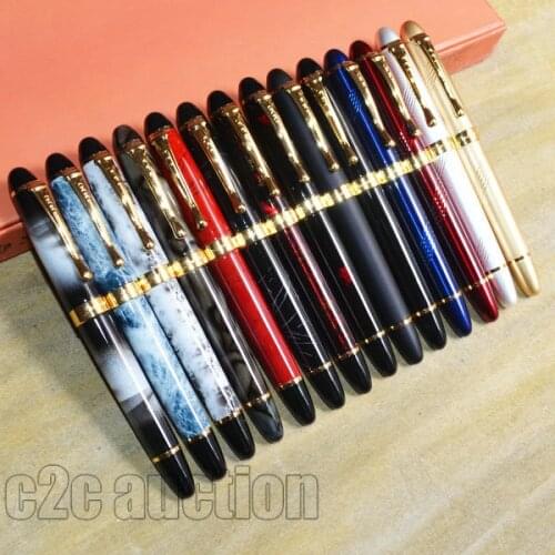 FOUNTAIN PEN 18KGP 0.7mm BROAD NIB LOTS OF 14 PCS JINHAO X450 BLACK BLUE CORAL GOLDEN GREEN RED SILVER 14 COLORS JINHAO 450