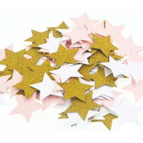 500pcs 3cm Gold/White/Pink Star Paper For Wedding Bridal Party Throwing Confetti Baby Shower Table Decoration Scatter Sprinkles