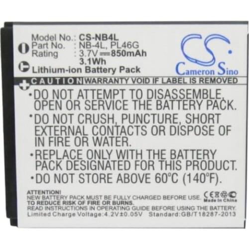 Cameron Sino 850mAh battery for CANON Digital IXUS 100 IS 110 IS 120 IS 130 30 40 50 55 60 65 70 75 80 IS i Zoom i7 Zoom