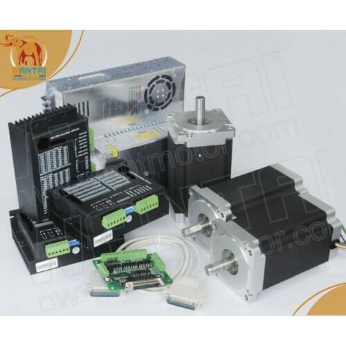 [DE STOCK]Wantai 3Axis Nema34 Stepper Motor WT86STH118-6004A 1232oz+Driver DQ860MA 80V 7.8A 80V 256Micro Laser Foam Milling