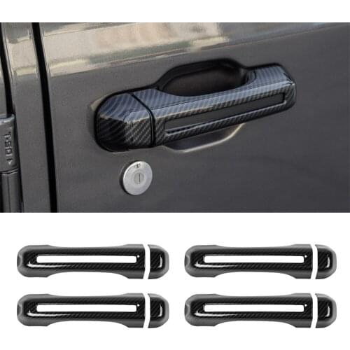 Car Door Handle Decoration Cover Trim for Jeep Wrangler JL 2018 2019 for Jeep Gladiator JT 2020 4-Door Car Exterior Accessories