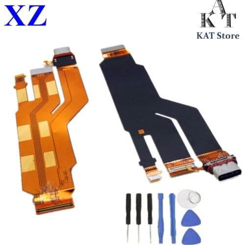 For Xperia XZ F8331 F8332 USB Dock Charging Connector Port Flex Cable Ribbon Replacement Part Gift Tools 1Pcs