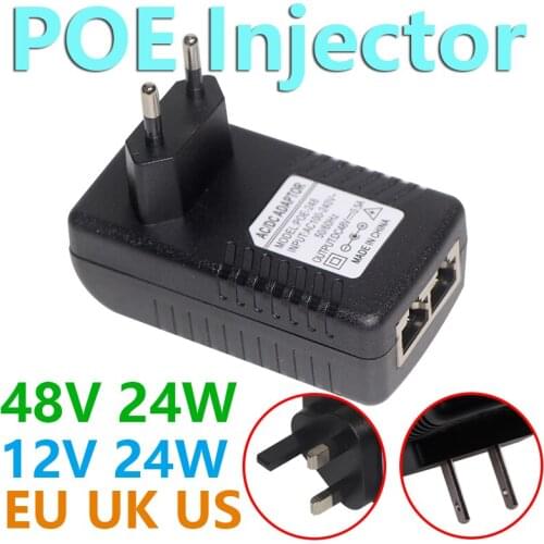 48V 24W POE Injector for IP Camera CCTV Security Surveillance PoE Power Supply Ethernet Adapter Phone US EU UK Plug