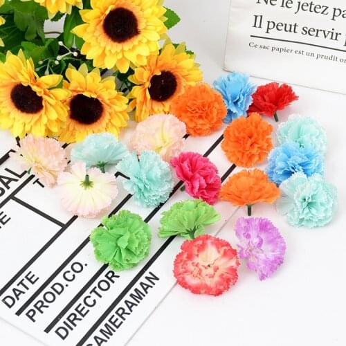 Simulation Carnation Flower Wedding Background Wall Decoration Candy Gift Box Clothing Accessories Headwear Artificial Flower