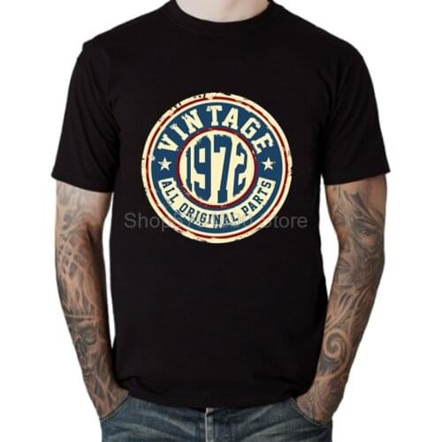 Classic Retro 70s Clothing Vintage 1972 All Original Parts T shirts Fathers day Idea Gift Tee for Papa Dad Bro Birthday Apparel