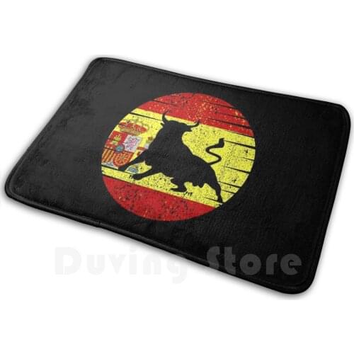 Spanish Flag Carpet Mat Rug Cushion Soft Retro Vintage Spanish Flag El Toro Bull Spain Flag Spain Spanish Espana