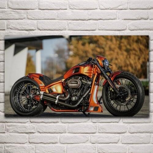 Cool custom bike style motorcycle machine artwork living room decoration home art decor wood frame fabric poster KM309