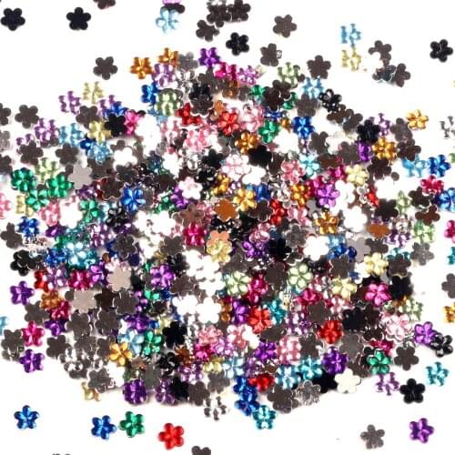 LF 1000Pcs Mixed Acrylic Flower 6mm Decoration Crafts Flatback Cabochon Embellishments For Scrapbooking Cute Diy Accessories