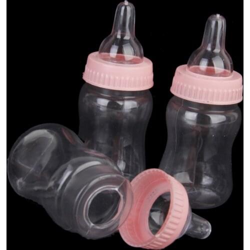 12x Small Feeding Bottle Christening Baby Shower Favors Party Decor Pink