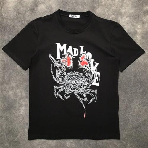 Novelty 2020 Men New mad love sword Heart T Shirts T-Shirt Hip Hop Skateboard Street Cotton T-Shirts Tee Top kenye S-XXL #K67