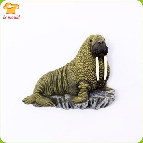 2021 New Walrus Silicone Mold Fondant Clay Gypsum Mould Sea Snimal
