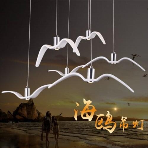 Novelty led Pendant Light for Kitchen Dining Room White Pendant Lamp for Coffee House Bedroom Suspension Seagull Lamp Fixtures