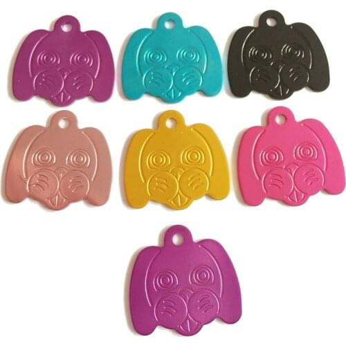 New Arrival Pet Tags Mix Colors Dog Shaped Pet ID Tags 31MM Dog Name Tags Custom Dog Cat TagS Free Shipping