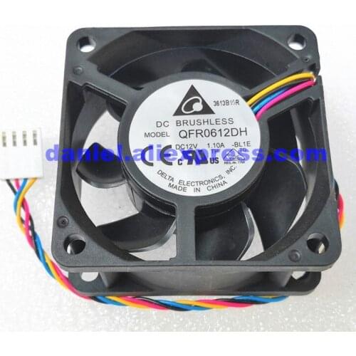 Original 6025 dual-ball 4-wire speed regulating QFR0612DH 12V 1.10A 4Pin fan