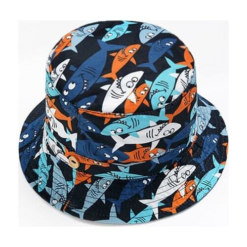 Bucket Hat Kid Boy Summer Sun Beach Cotton Wide Brim Autumn Shark Animal Outdoor Accessory For Toddler