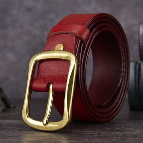 Mens Belt High Quality Leather Waist Belt Men Male Genuine Leather Strap Luxury Brand Pin Buckle Vintage Jeans Free shipping