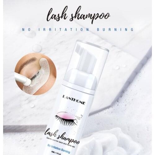 Eyelash Shampoo Cleaner Brush Eyelash Comb Clean Eyelash Mousse Foam Mild No Irrtation Burning Makeup Remover Beauty 50ml TSLM1