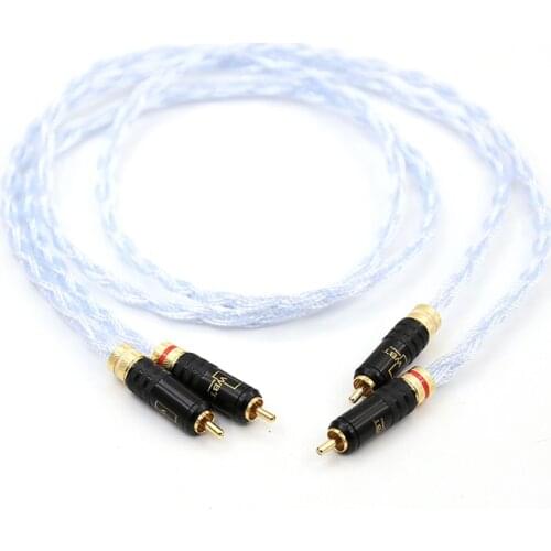 Pair audio glod plated plugs connector Hifi Auido RCA interconnect cable