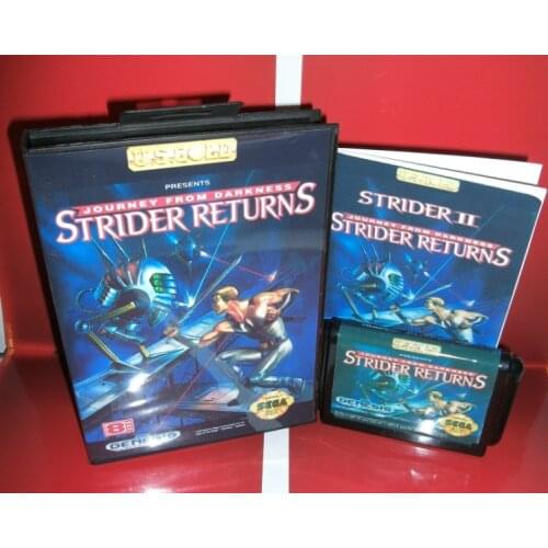 Strider 2 - Strider Returns US Cover with box and manual For Sega Megadrive Genesis Video Game Console 16 bit MD card