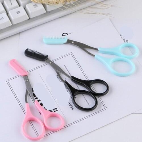 Eyebrow Trimmer Scissor with Comb Facial Hair Removal Grooming Shaping Shaver Cosmetic Makeup Accessories Eyebrow Scissors