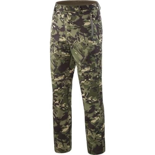 Outdoor Men Military Tactical Pants Men Softshell Fleece Waterproof Trousers Hunting Camping Trekking Hiking Camouflage Pants