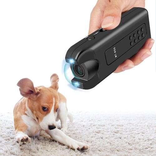 Ultrasonic Repellent Pet Dog Anti Barking Device Dogs Stop Bark Training Deterrents Trainer with LED Flash Light without Battery