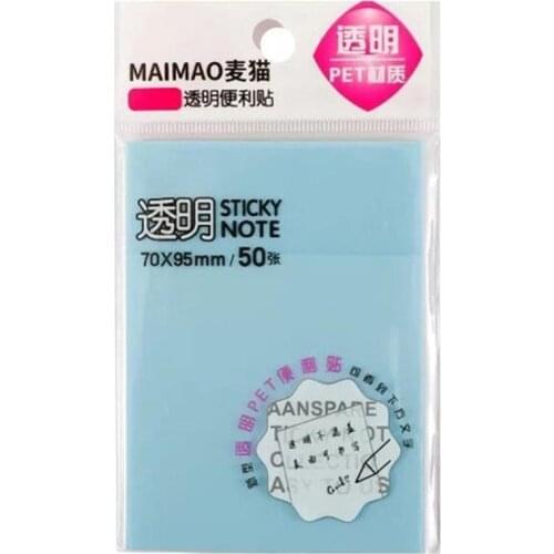 Waterproof PET Transparent 50 Note Paper Note Sticky Note Note Transparent Sticker