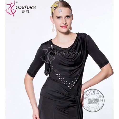 Customized Lady Latin Dancing Shirt Modern Dance Costume Waltz Valse Tango Galop Fox Trot Social Dance Suit Short Sleeve B-2719