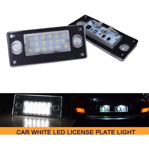 1Pair White LED Rear Number Plate Lamp License Plate Light No Error for Audi A3 8L1 A4 Avant B5 Auto Accessories