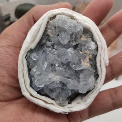 1pcs 100%300-400g Natural celestine stone vug crystal ball cavity. Specimen of open crystal clusters home decorated ball