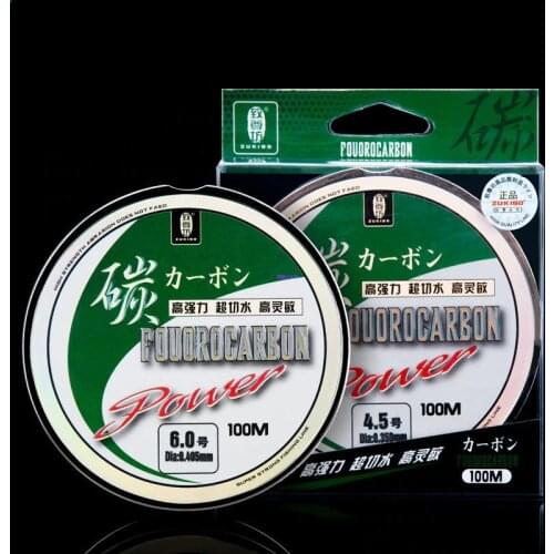 100% Fluorocarbon Fishing Line 100M Monofilament Carbon Fiber Transparent Leader Sinking nylon Lines Strong fly Fishing Rope