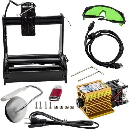 12V Cylindrical Laser Engraver 5500mv CNC Mini Engraver 100x200mm Stainless Steel DIY Engraving Machine