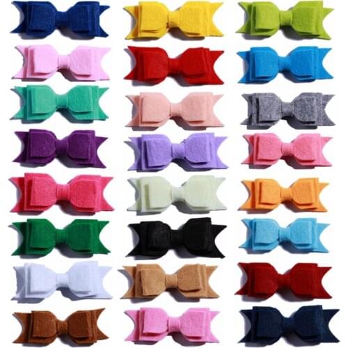 120PCS 9.2CM Hot Sale Layer Non-Woven Fabrics Felt Hair Bows For Wedding Embellishment Artificial Flower For Home Garden