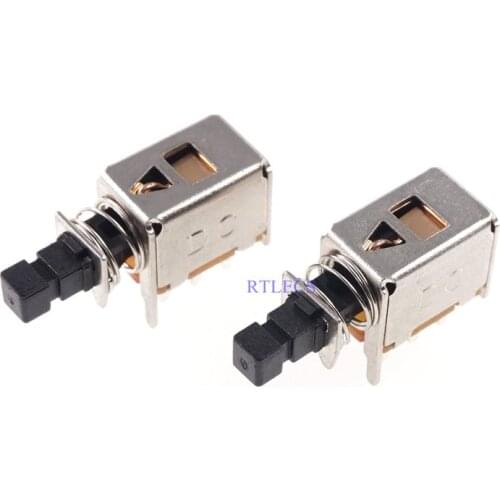 2 Pcs Power Switch Push button 2P2T DPDT Through Holes PCB Right Angle PS-22F02 PushButton Switch 3A Hight Current Self Lock